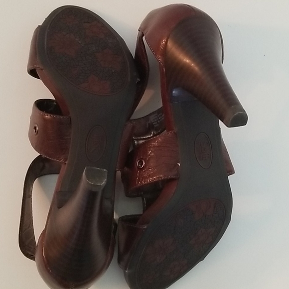 Sofft brown high heel ankle strap leather sandals 7 med - Picture 7 of 8